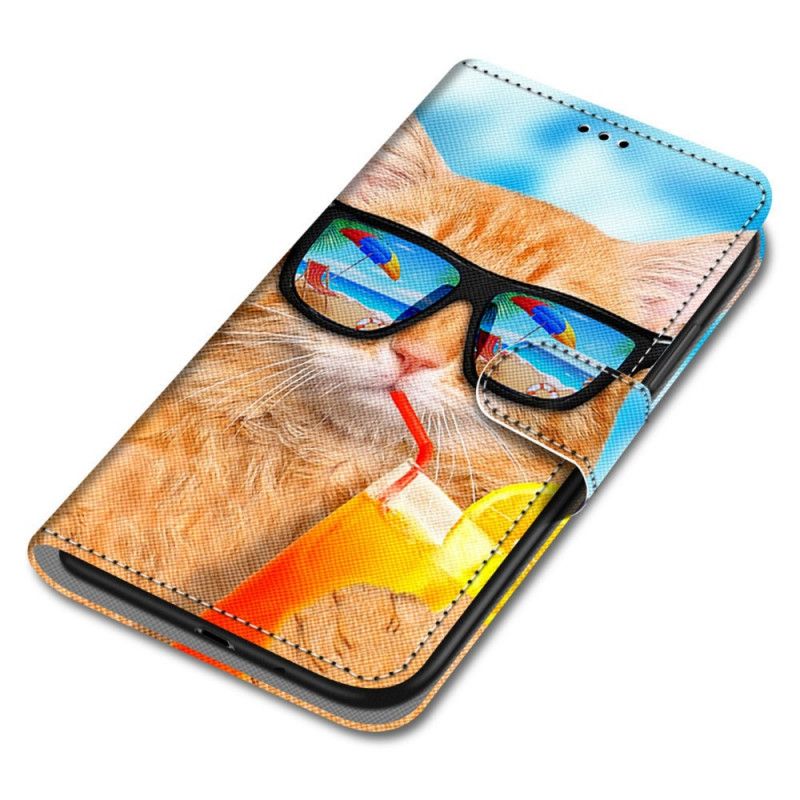 Flip Cover Samsung Galaxy S22 Plus 5G Med Snor Thong Sun Cat