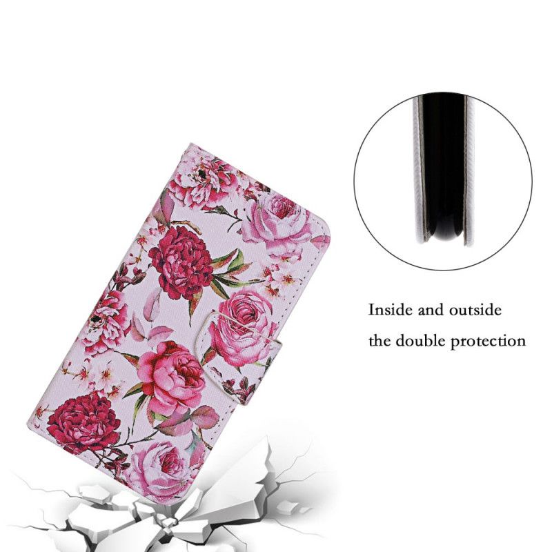 Flip Cover Samsung Galaxy S22 Plus 5G Mestrede Blomster Med Rem