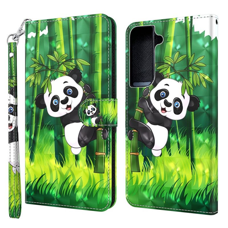 Flip Cover Samsung Galaxy S22 Plus 5G Panda Og Bambus