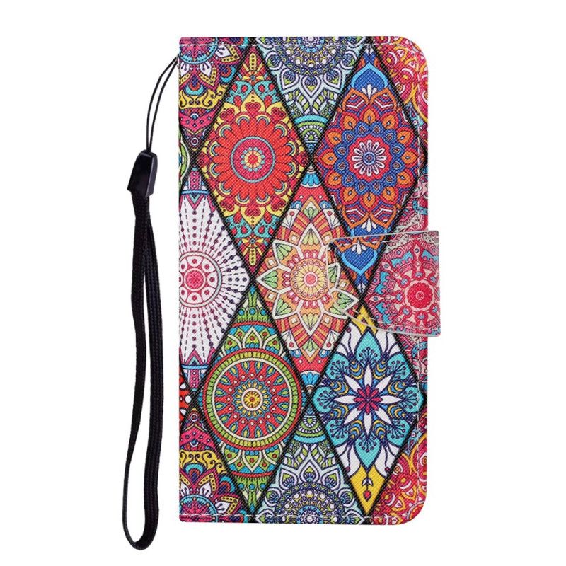 Flip Cover Samsung Galaxy S22 Plus 5G Patchwork Med Snor