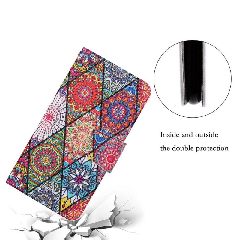 Flip Cover Samsung Galaxy S22 Plus 5G Patchwork Med Snor