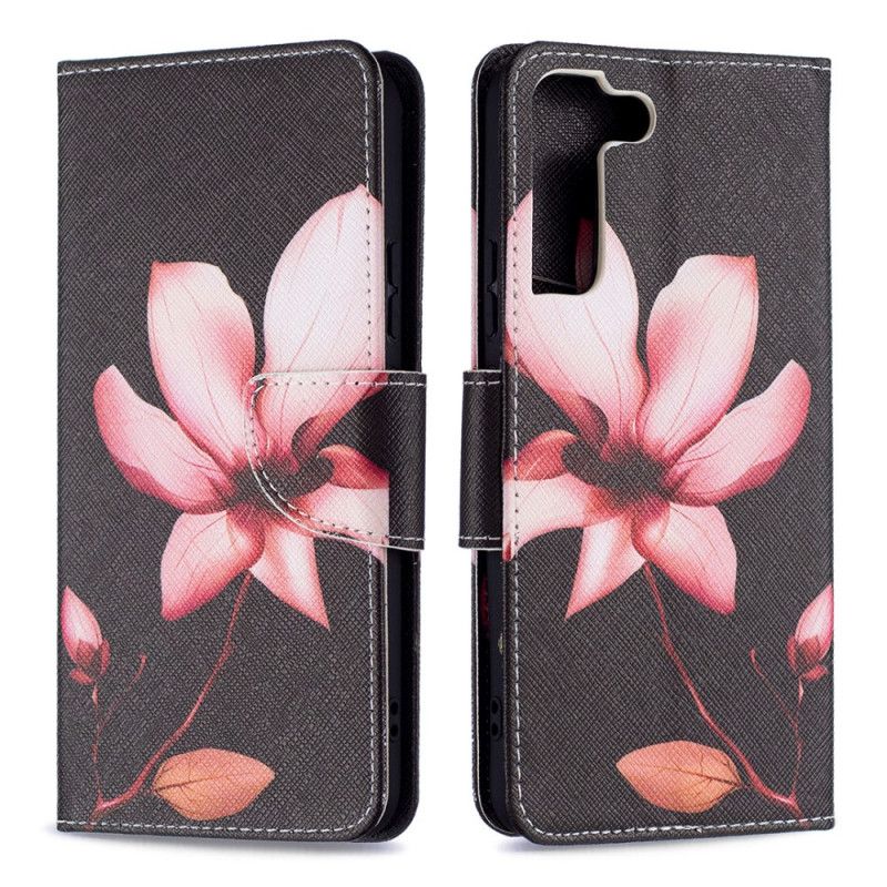 Flip Cover Samsung Galaxy S22 Plus 5G Pink Blomst