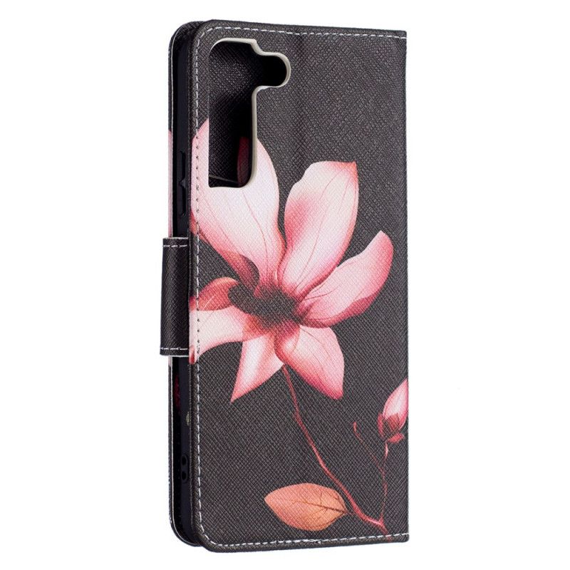 Flip Cover Samsung Galaxy S22 Plus 5G Pink Blomst