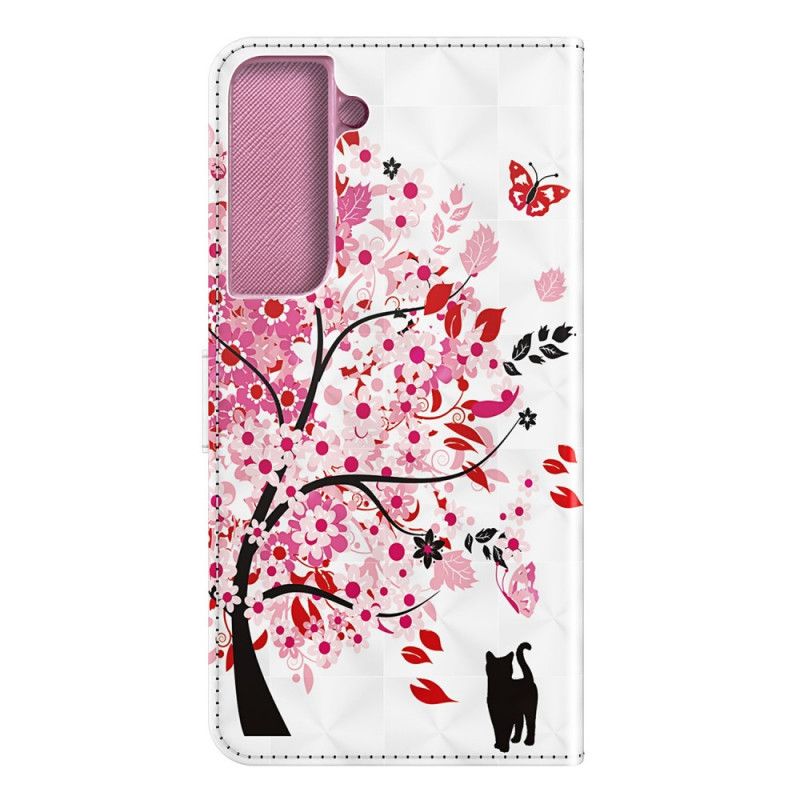 Flip Cover Samsung Galaxy S22 Plus 5G Pink Træ