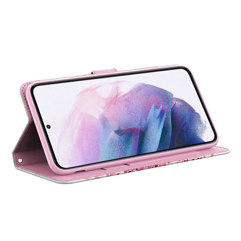 Flip Cover Samsung Galaxy S22 Plus 5G Pink Træ