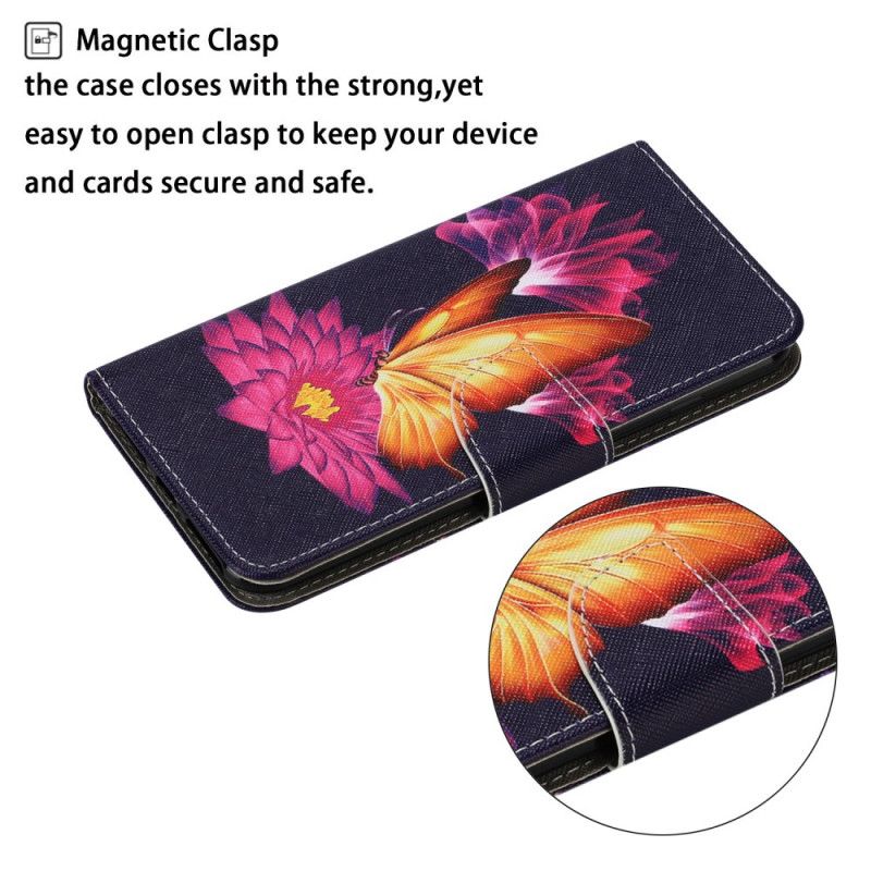 Flip Cover Samsung Galaxy S22 Plus 5G Sommerfugl Og Lotus