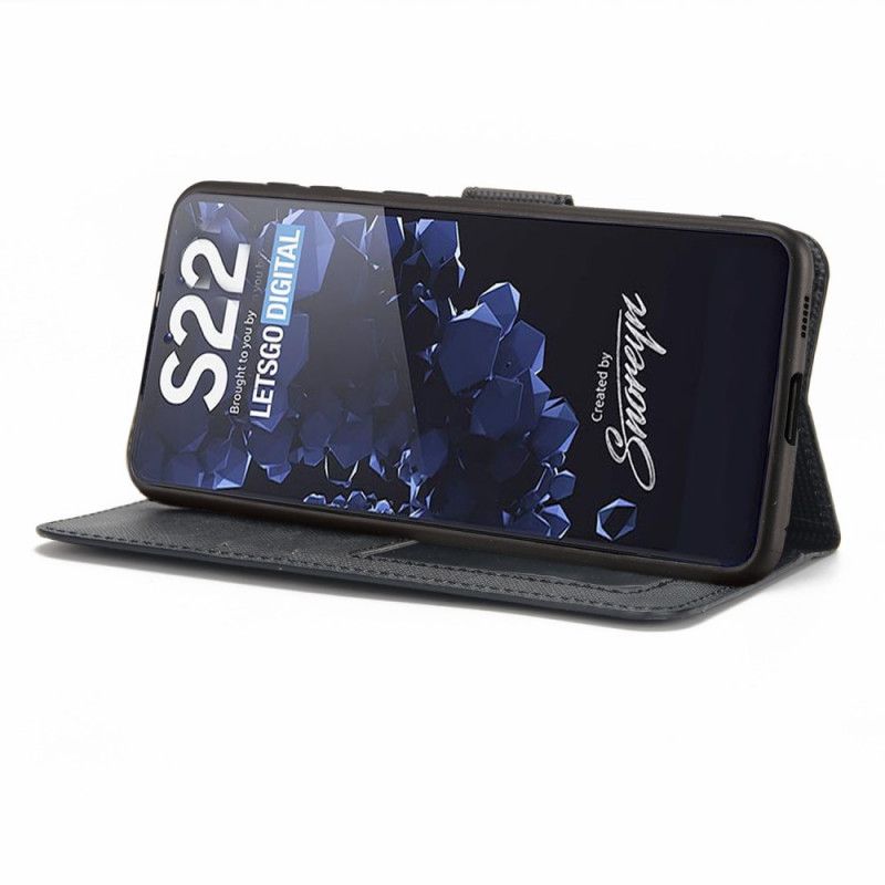 Flip Cover Samsung Galaxy S22 Plus 5G Tekstureret Med Aftagelig