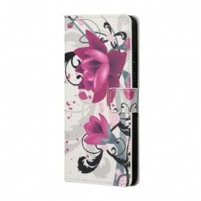 Flip Cover Samsung Galaxy S22 Plus 5G Tropiske Blomster