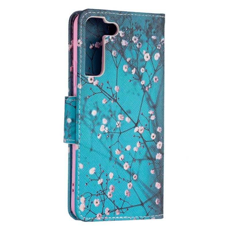 Læder Cover Samsung Galaxy S22 Plus 5G Blomstrende Træ