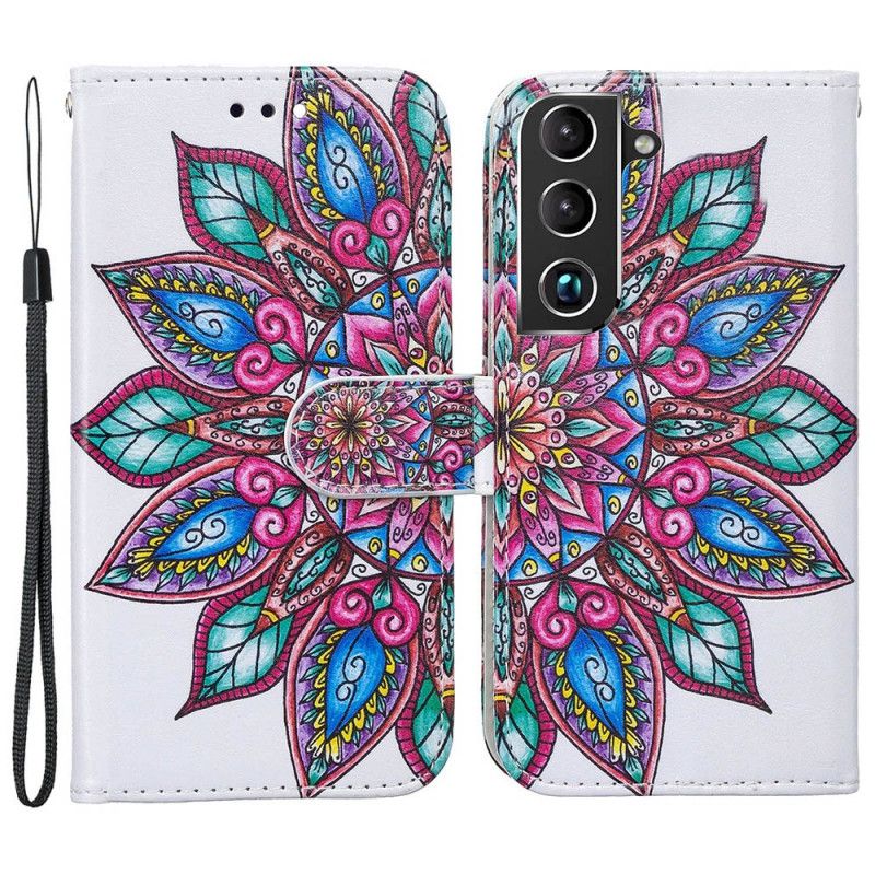 Læder Cover Samsung Galaxy S22 Plus 5G Mandala Tegnet