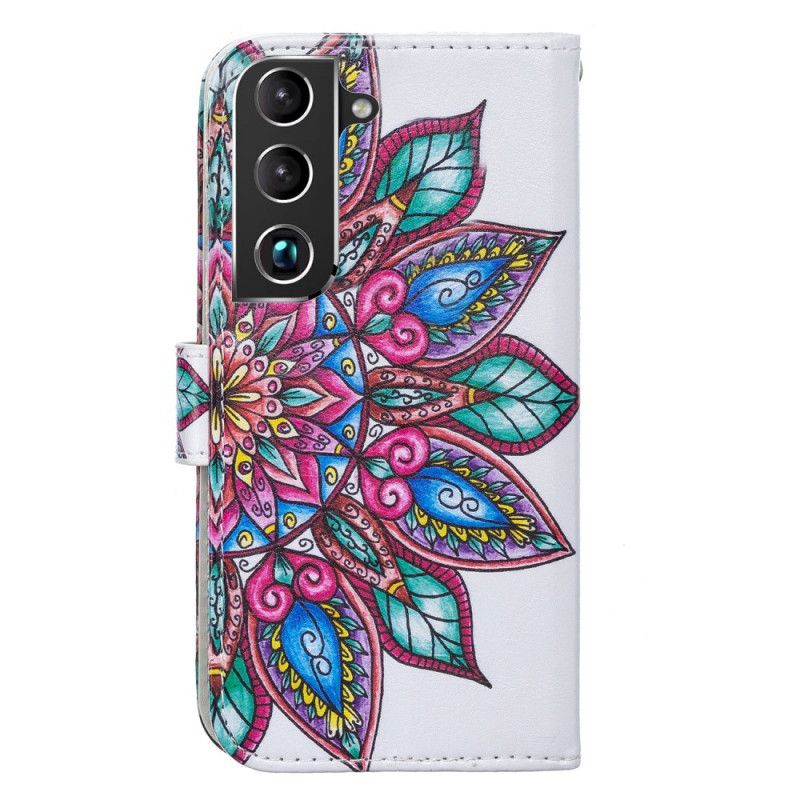 Læder Cover Samsung Galaxy S22 Plus 5G Mandala Tegnet