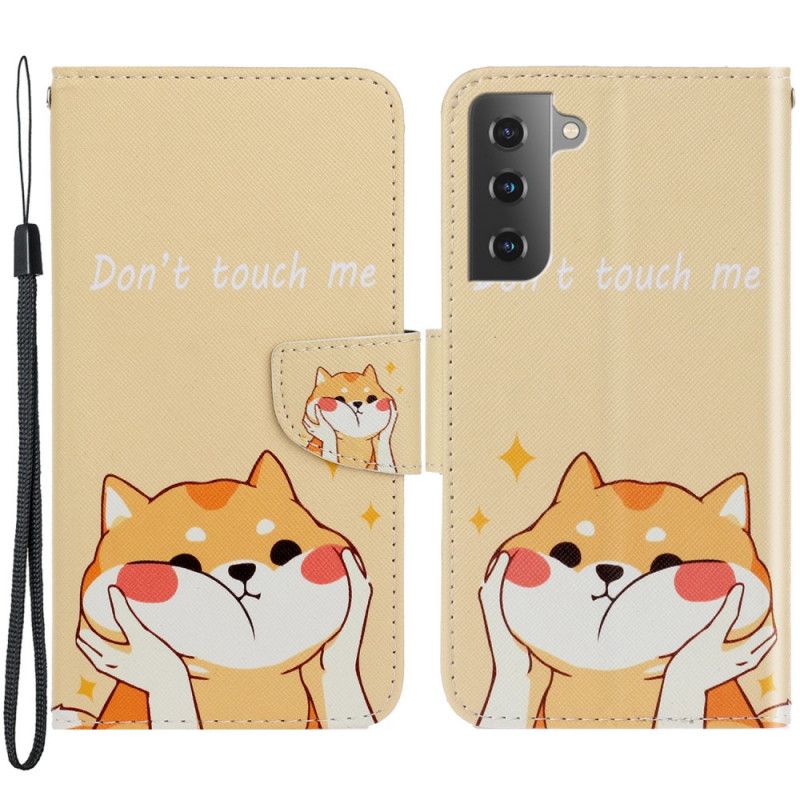 Læder Cover Samsung Galaxy S22 Plus 5G Med Snor Rør Mig Ikke Strappy Cat