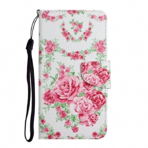 Læder Cover Samsung Galaxy S22 Plus 5G Royal Liberty Blomster