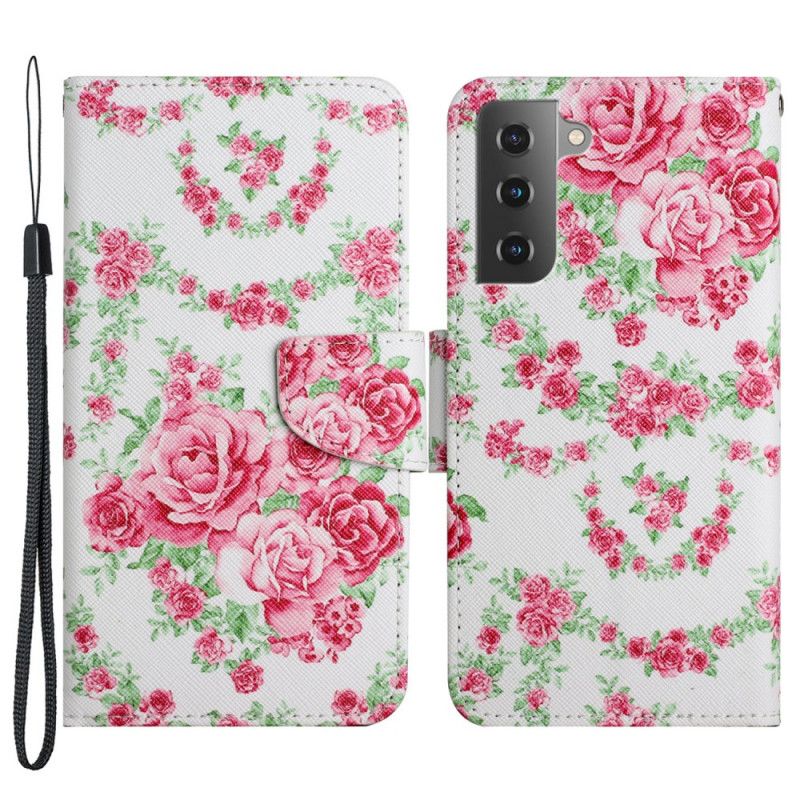 Læder Cover Samsung Galaxy S22 Plus 5G Royal Liberty Blomster