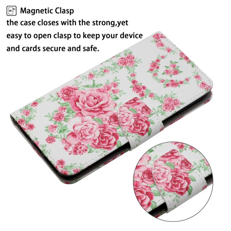 Læder Cover Samsung Galaxy S22 Plus 5G Royal Liberty Blomster