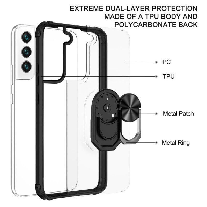 Mobilcover Samsung Galaxy S22 Plus 5G Transparent Med Ring-support