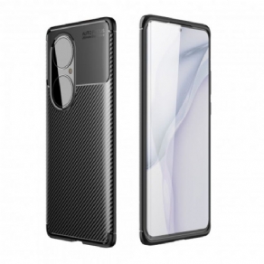 Cover Huawei P50 Pro Fleksibel Kulfibertekstur