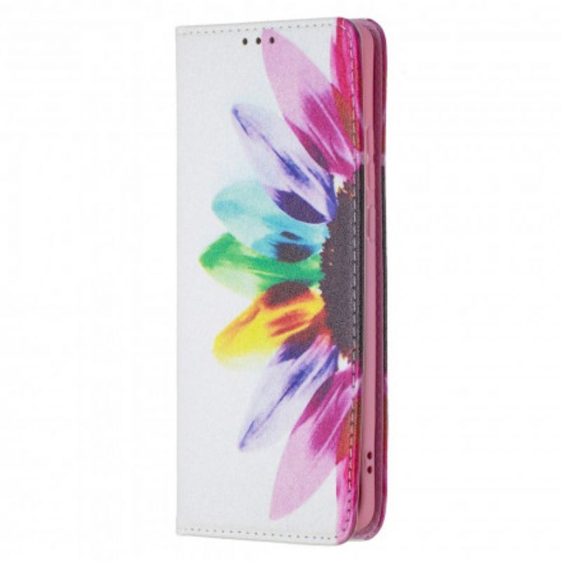 Cover Huawei P50 Pro Flip Cover Akvarelblomst