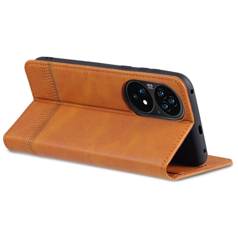 Cover Huawei P50 Pro Flip Cover Azns Læderstil