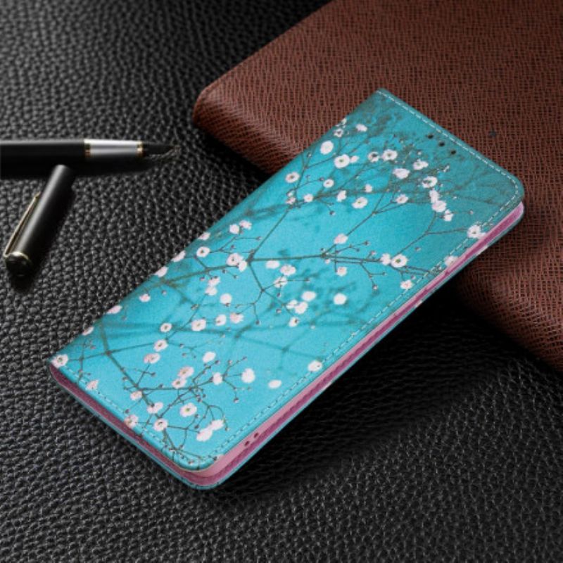 Cover Huawei P50 Pro Flip Cover Blomstrende Grene