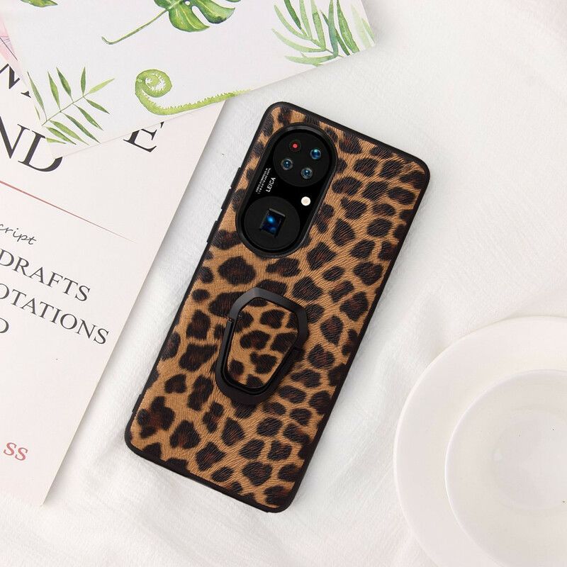 Cover Huawei P50 Pro Ringstøtte I Leopardstil