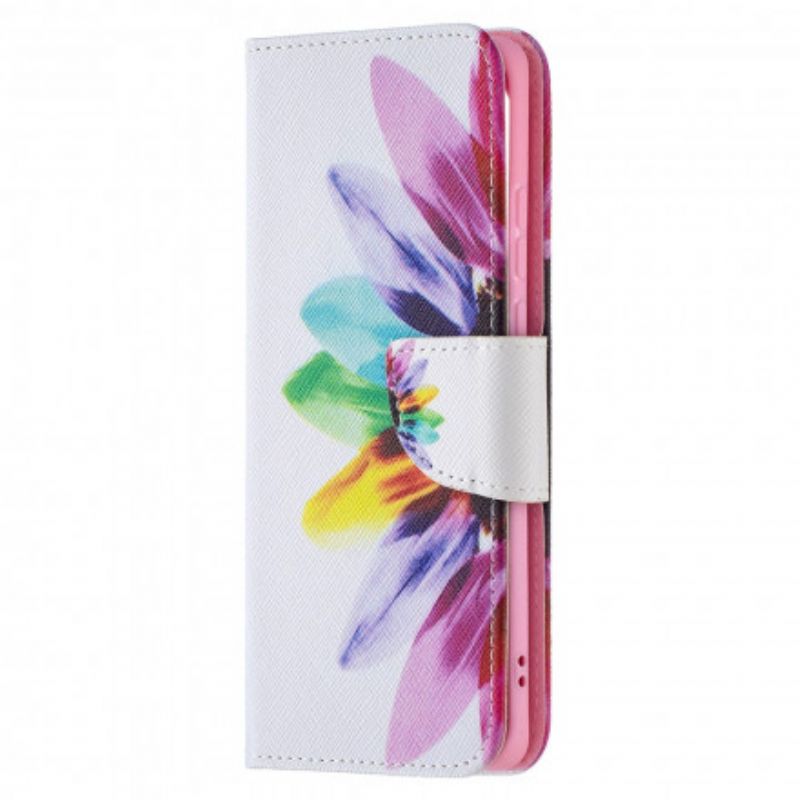 Flip Cover Huawei P50 Pro Akvarelblomst