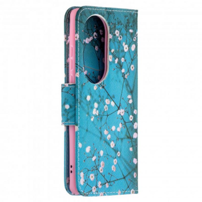 Flip Cover Huawei P50 Pro Blomstrende Træ