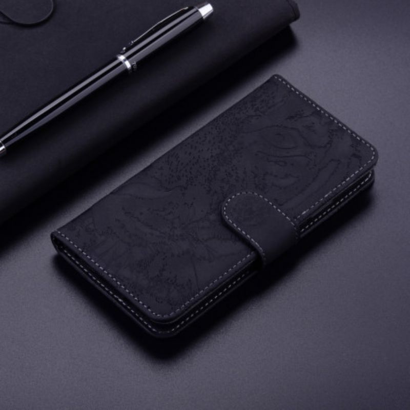 Flip Cover Huawei P50 Pro Tiger Ansigtstryk