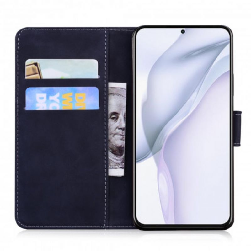 Flip Cover Huawei P50 Pro Tiger Ansigtstryk