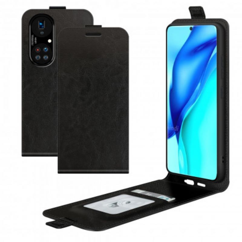 Læder Cover Huawei P50 Pro Flip Cover Lodret Flap Lædereffekt