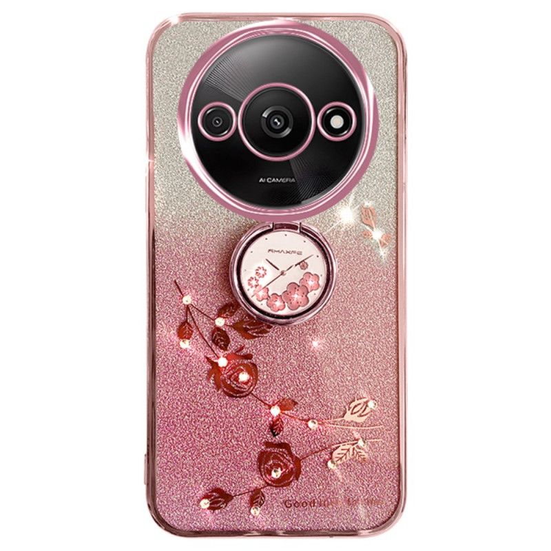 Cover Poco C61 Telefon Etui Blomster- Og Rhinstensstøttering Kadem