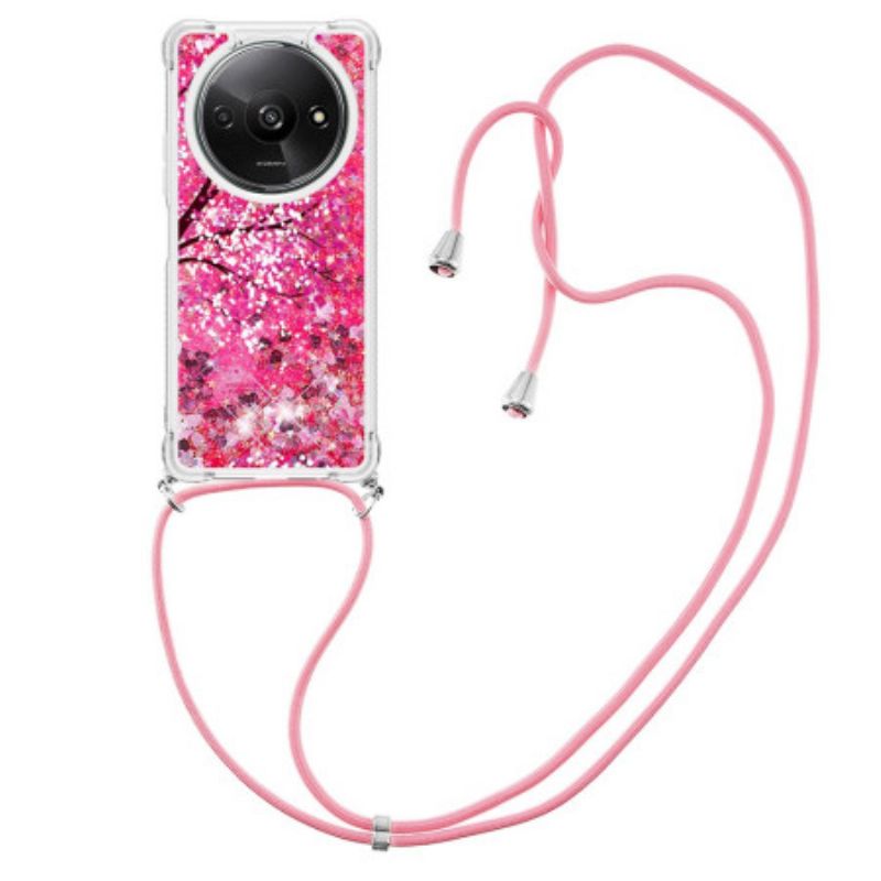 Cover Poco C61 Telefon Etui Cherry Blossom Glitter