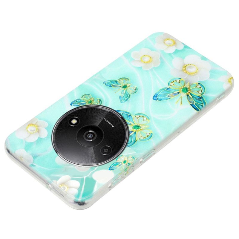 Cover Poco C61 Telefon Etui Sommerfugle Og Blomster