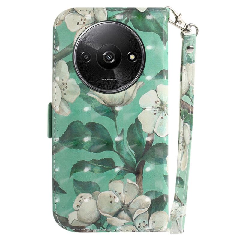 Flip Cover Poco C61 Akvarel Blomster Med Rem