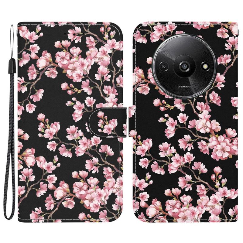 Flip Cover Poco C61 Omspændte Blommeblomster