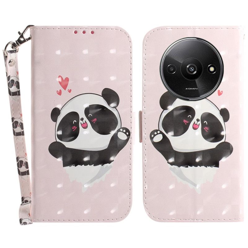 Flip Cover Til Poco C61 Panda Love Med Rem