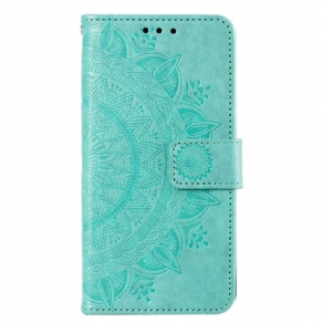 Læder Cover Poco C61 Telefon Etui Mandala Sol Med Rem