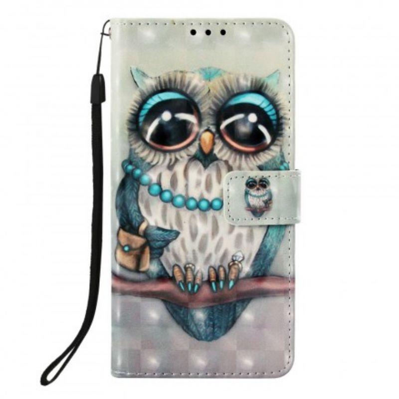 Flip Cover Samsung Galaxy A9 Med Snor Frøken Strappy Owl