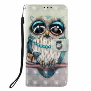 Flip Cover Samsung Galaxy A9 Med Snor Frøken Strappy Owl