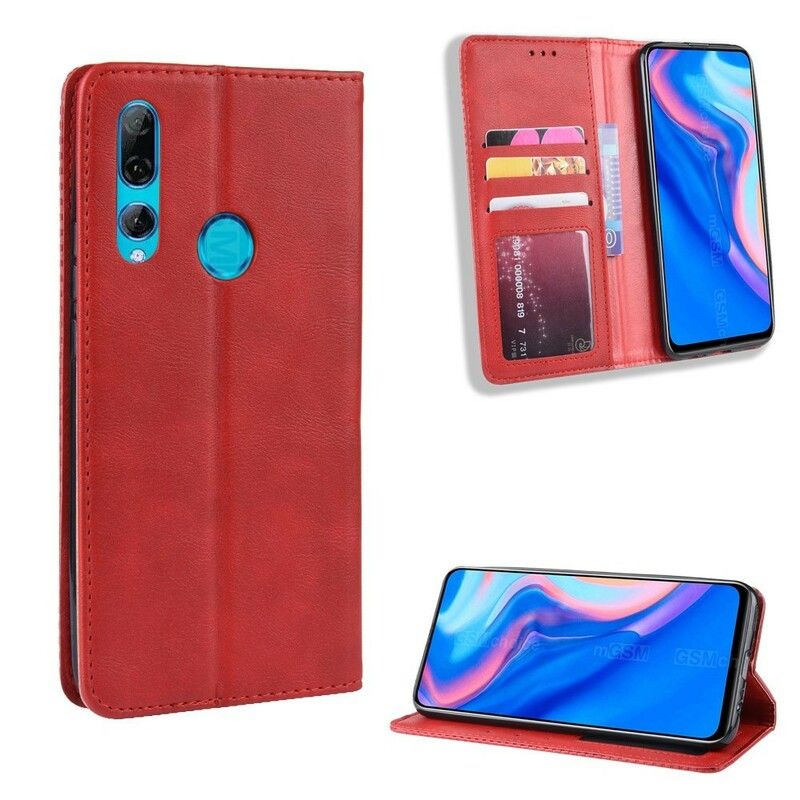 Cover Huawei P Smart Z / Honor 9X Flip Cover Vintage Stiliseret Lædereffekt