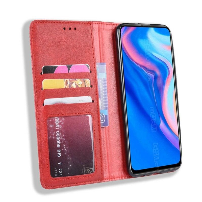 Cover Huawei P Smart Z / Honor 9X Flip Cover Vintage Stiliseret Lædereffekt