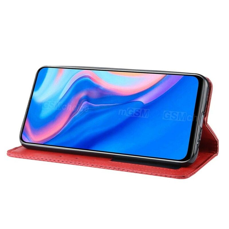 Cover Huawei P Smart Z / Honor 9X Flip Cover Vintage Stiliseret Lædereffekt