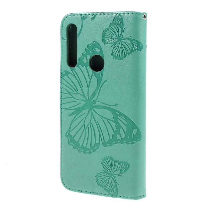 Flip Cover Huawei P Smart Z / Honor 9X Med Snor Kæmpe Strappy Sommerfugle