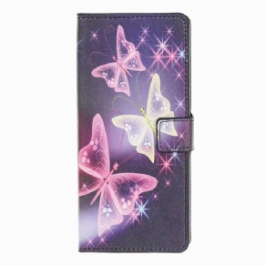 Læder Cover Huawei P Smart Z / Honor 9X Sommerfugle Og Blomster