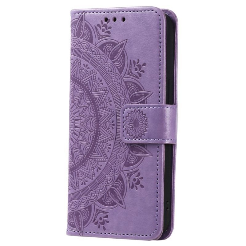 Læder Cover Xiaomi Redmi Note 12 4G Mandala Sun Med Snor