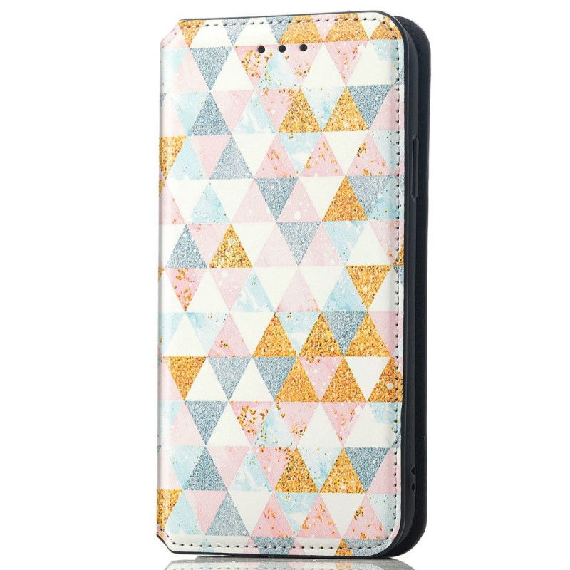 Cover Realme 9i Flip Cover Caseoo Farverigt Geometrisk Mønster