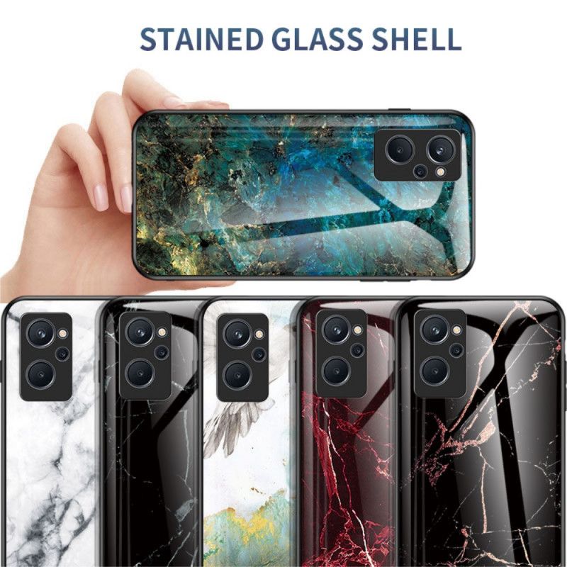 Cover Realme 9i Marmorfarver Hærdet Glas