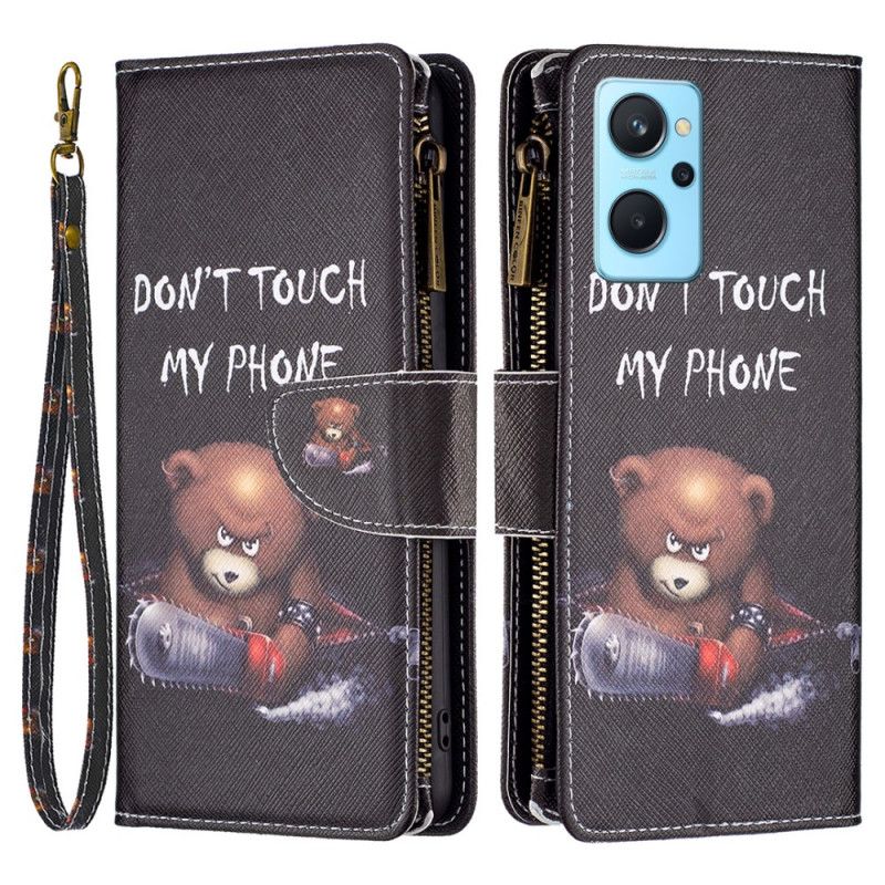 Flip Cover Realme 9i Bear Coin Pung Og Snor