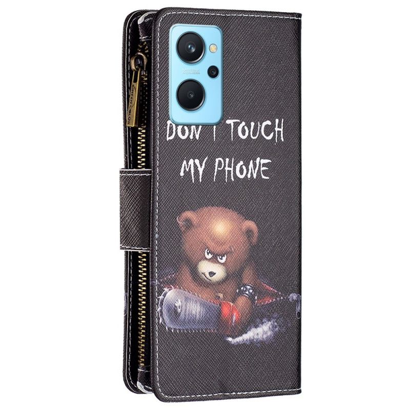 Flip Cover Realme 9i Bear Coin Pung Og Snor