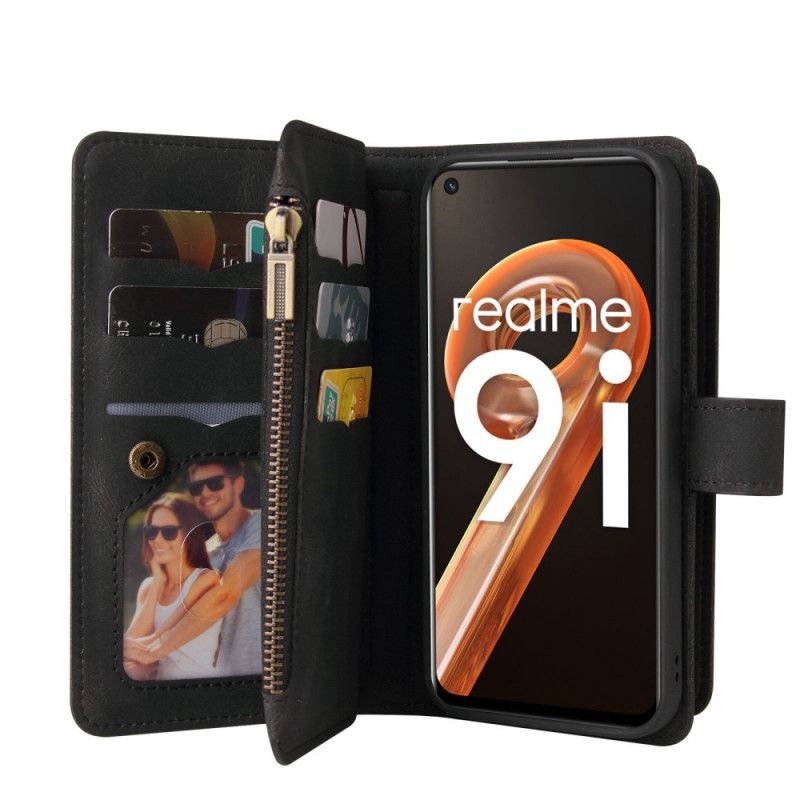 Flip Cover Realme 9i Multi-funktion 10 Kortholder